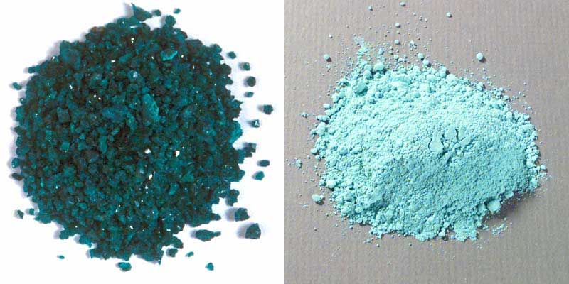 Comparison of pigment particle sizes of malachite