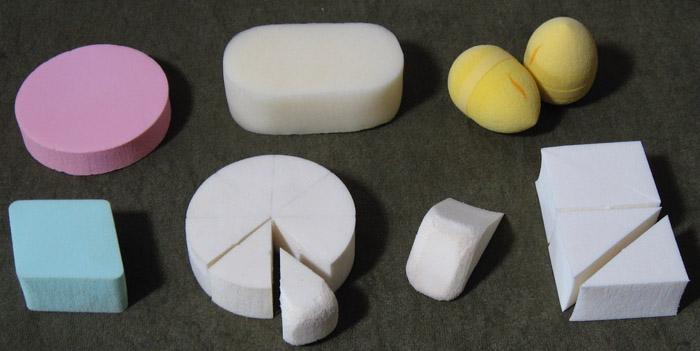 Selection of cosmetic sponges