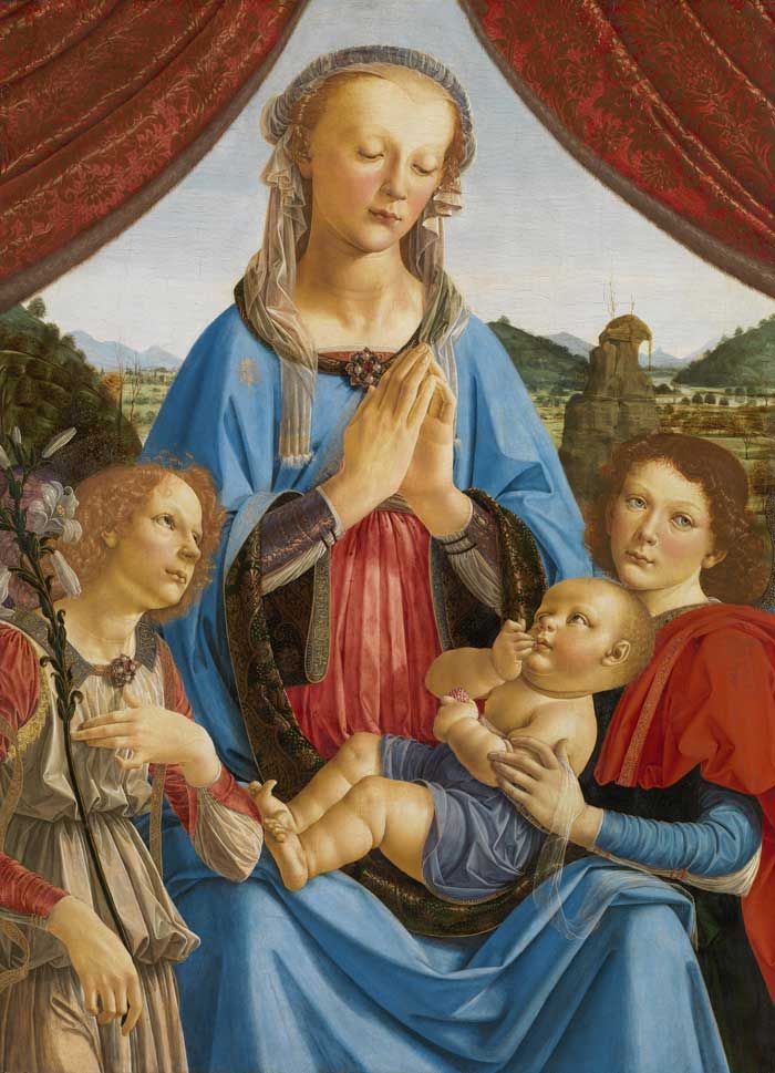 Andrea del Verrocchio, The Virgin and Child with Two Angels